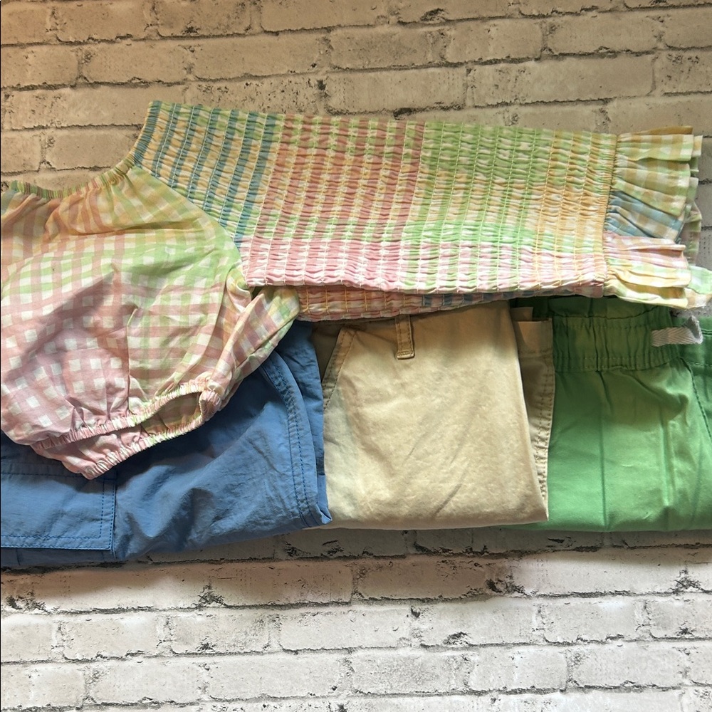 Pastel Rainbow Smocked Tube Top - Multicolor, w/3 bottom options